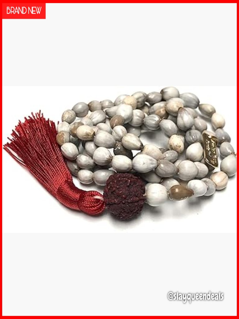 Vaijayanti Mala 108 Prayer Beads Necklace With Rudraksha Guru Bead For